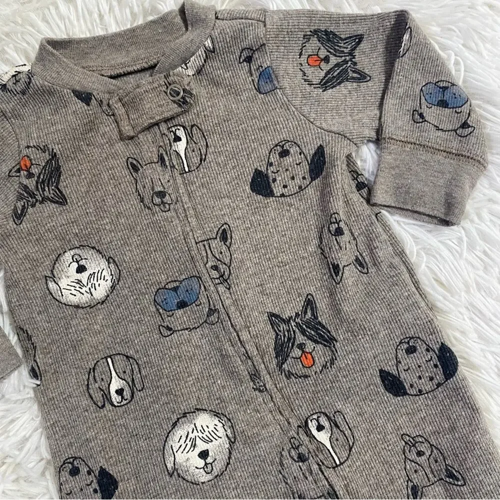 CARTER’S • Animal Puppy Dog Print Zip Sleeper